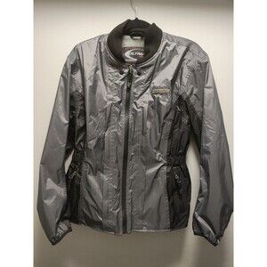 OLYMPIA MOTO SPORTS WOMEN'S JACKET WINDBREAKER BLACK&GRAY MEDIUM
